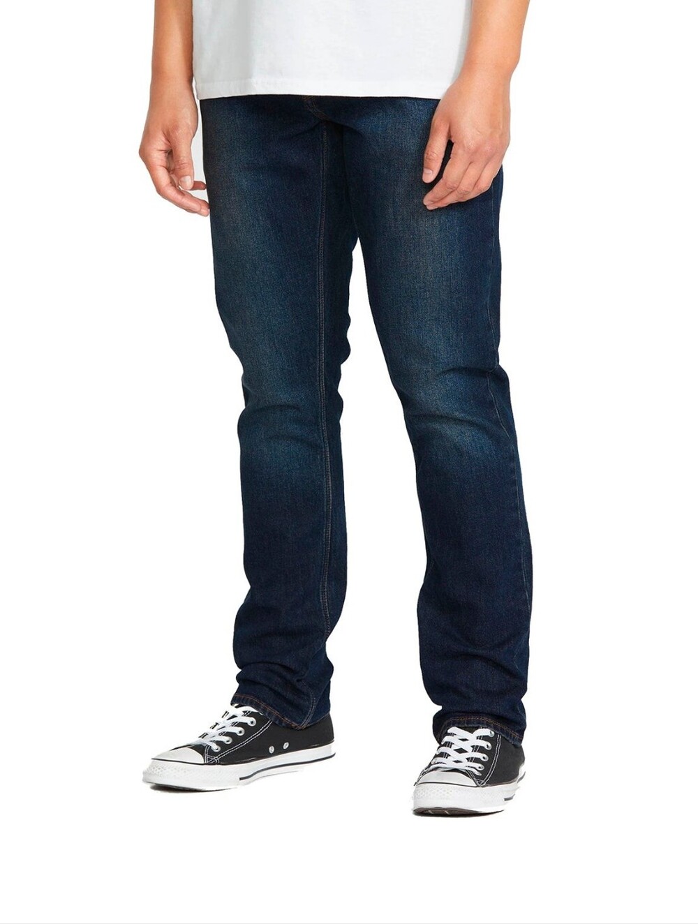 Volcom New Men's Vorta Slim Straight Denim Jeans Vintage Blue Wash Size 32